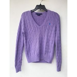 Ralph lauren Sport Knit Ladies Jumper V Neck Vintage Size Large